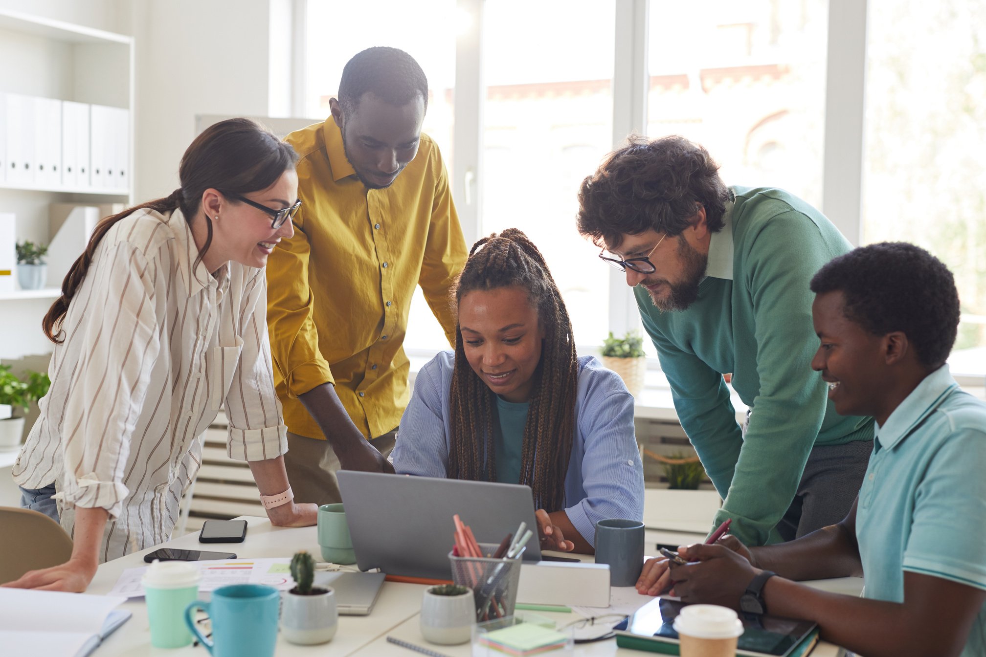 Diverse Business Team Collaborating in Office